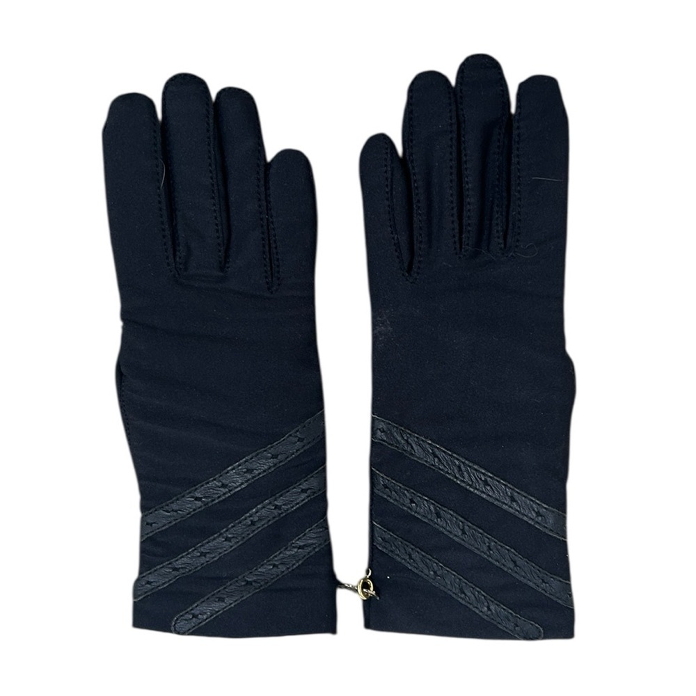 Nwot unbranded Black stretch fabric lined Gloves one size